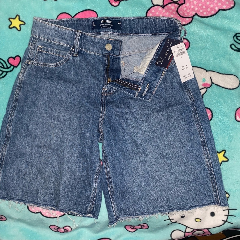 Hollister Women's Light-Mid Blue Denim Cutoff Shorts